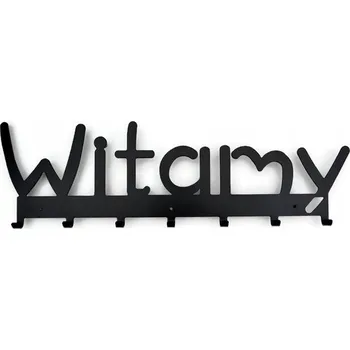 Věšák Vítejte #1 - ČERNÝ - Věšák na oblečení 60 cm