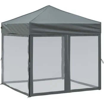Zahradní stan OMAXI Skládací party stan s bočními stěnami antracitový 2 x 2 m 974438