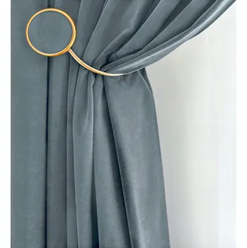 Obraz ZÁCLONY SAMET 50x285 ŠPINAVĚ MODRÁ PÁSKA Na Míru