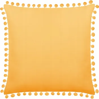 Povlečení POVLEČENÍ NA POLŠTÁŘ S BAMBULEMI DEKORAČNÍ 45X45 FLUFFY HOŘČICOVÁ