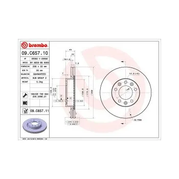 Brzdový kotouč BREMBO 09.C657.11 Brzdový kotouč Doprava Zdarma! Brembo UV-COATED Tři inovace v jednom UV ochrana lesklý kovový efekt a úcta k životnímu prostředí tři mimořádné funkce brzdových kotoučů Brembo UV-COATED Hlavní výhody technologie