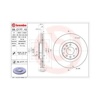 Brzdový kotouč BREMBO 09.C177.11 Brzdový kotouč Doprava Zdarma! Brembo UV-COATED Tři inovace v jednom UV ochrana lesklý kovový efekt a úcta k životnímu prostředí tři mimořádné funkce brzdových kotoučů Brembo UV-COATED Hlavní výhody technologie