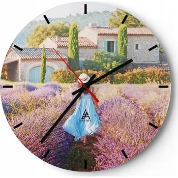 Hodiny Velké nástěnné hodiny 40x40 Krajina Skleněné hodiny Kulatý Tiché