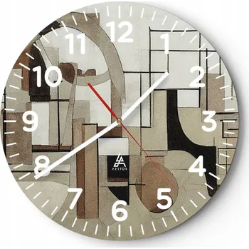 Hodiny Kuchyňské nástěnné hodiny 30x30 Abstrakce Moderní skleněné hodiny Tiché