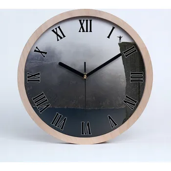 Hodiny Tichá nástěnná dřevěná hodina Norský útes fi 25 cm