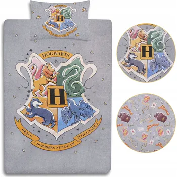 Povlečení Šedá sada povlečení 135x200cm Harry Potter