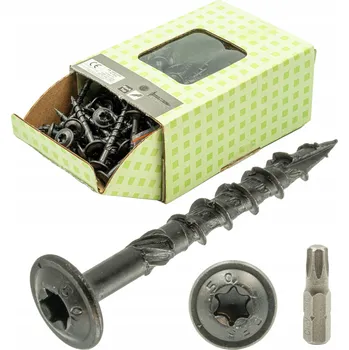 Vrut Vruty do dřeva 8 x 50 mm, kotouč, černý + bit 50 ks PGB