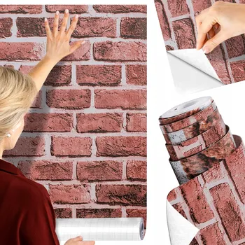 Tapeta Tapeta samolepicí Domzpaneli červená cihlová 3D 45 cm x 10 m