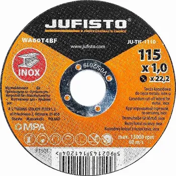 Řezný kotouč Řezný kotouč na nerez 115 x 1.0 mm, Jufisto