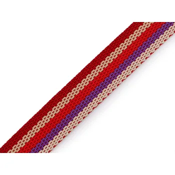 Oboustranný popruh šíře 20 mm, barva 33 červená tmavá červená