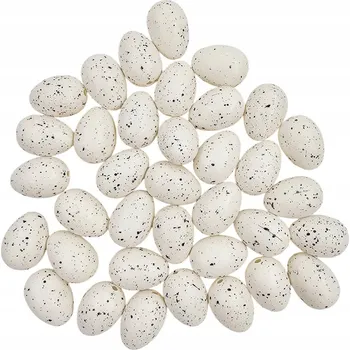 Velikonoční dekorace DEKORATIVNÍ VAJÍČKA s tečkami 2,5 cm Velikonoce 36 Ks, bílá