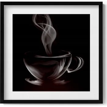 Obraz Dekorativní obraz s grafikou v krásném rámu Abstraktní šálek kávy 50x50 cm