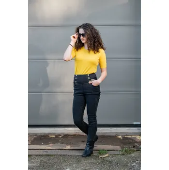 Dámské kalhoty Kalhoty džegíny X072 barva: černá, velikost: XL