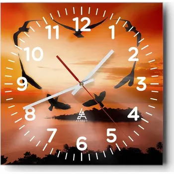 Hodiny Nástěnné hodiny do obýváku 40x40 Krajina Bezhluczne Skleněné hodiny Tiché