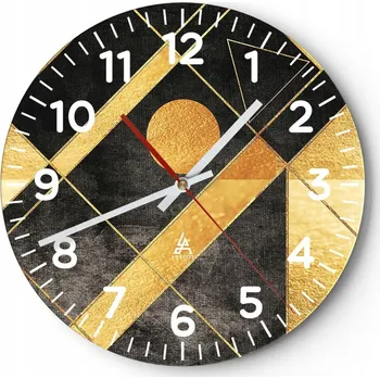 Hodiny Nástěnné hodiny do obýváku 40x40 Abstrakce Kulatý Skleněné hodiny Loft Tiché