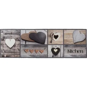 Koberec CHX Předložka Kitchen hearts kitchen BARVA: Šedá, ROZMĚR: 50x150