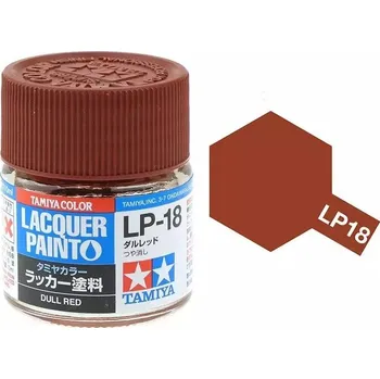 Modelářská barva Tamiya Lacquer LP-18 Dull Red/Tmavě červená 10ml