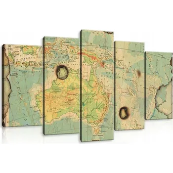 Obraz OBRAZ NA PLÁTNĚ CANVAS 100x60 MAPA AUSTRÁLIE GEOGRAFIE VĚDA ŠKOLA