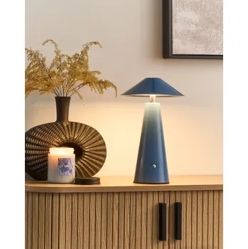 Lampička Stolní lampa modrá LED bezdrátová železo vnitřní venkovní ve tvaru houby moderní minimalistická Beliani