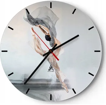Hodiny Nástěnné hodiny do kuchyně 30x30 Baletka Skleněné hodiny do obýváku Tiché