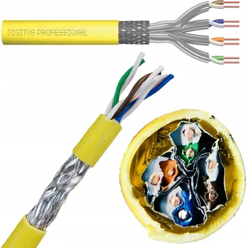 Síťový kabel Internetový kabel LAN síťový kabel kroucená dvoulinka AWG22 cat.7A S/FTP drát 25 m