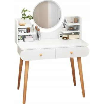 Toaletní stolek Toaletní Stolek Rebiko bílý, buk světlý 80 x 120 x 40 cm