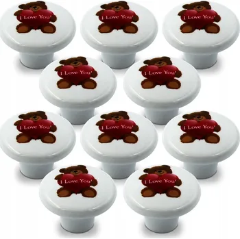 Nábytkové kování Nábytková úchytka knopka vícebarevná bílá lesklá 4 x 4 x 2,6 cm