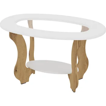 Konferenční stolek Slevadoma Konferenční stolek ZASMIN MDF Barva: dub tacho + bílá