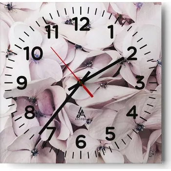 Hodiny Nástěnné hodiny do obýváku 40x40 Květiny Tichý chod Skleněné hodiny