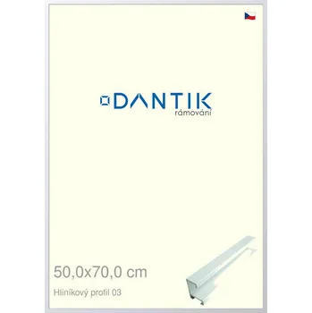Rám na obraz DANTIK rámeček 50x70 | ALU profil 7003 Bílá matná (Plexi Čiré) (Vyrobeno s láskou u nás v DANTIKU)