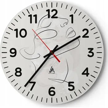 Hodiny Kuchyňské nástěnné hodiny 30x30 Žena Moderní skleněné hodiny do obýváku Tiché