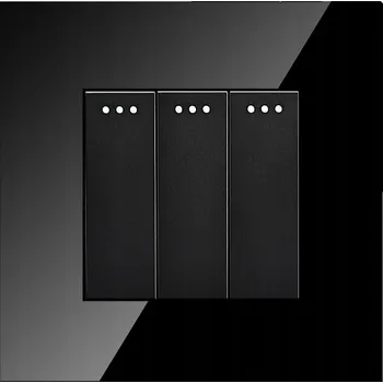 vypínač Trojitý schodišťový vypínač MIUUN skleněný černý