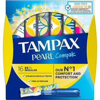 Menstruační tampony Tampax Compak Pearl Regular dámské tampony s aplikátorem 16 kusů