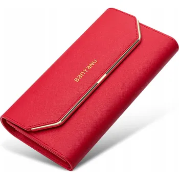 Dámská peněženka z pravé kůže, velká, prostorná, elegantní, červená