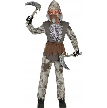 Karnevalový kostým KOSTÝM KOSTRA NINJA BOJOVNÍK ZELENÝ HALLOWEEN 116