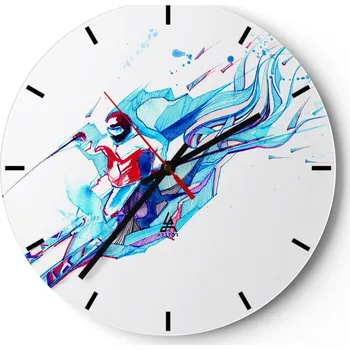 Hodiny Nástěnné hodiny do kuchyně 30x30 Abstrakce Skleněné hodiny do obýváku Tiché