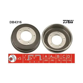 Brzdový buben TRW DB4316 Brzdový buben