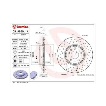 Brzdový kotouč BREMBO 09.A820.1X Brzdový kotouč Doprava Zdarma! XTRA Výkon XTRA Spolehlivost atraktivní design Nová řada brzdových kotoučů Brembo Xtra se speciálním vrtáním které spojuje atraktivní design s vysokým brzdným účinkem za všech