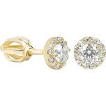 Soliter Zlaté kulaté náušnice s čirými krystaly 239 001 00806 + 2 měsíce na vrácení zboží