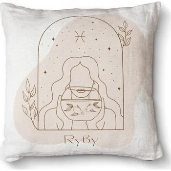 Dekorativní polštářek Měkký dekorativní polštář s potiskem Premium 40x40 - Znamení zvěrokruhu Ryby (žena)
