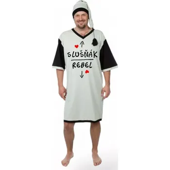 Dámská noční košile Noční košile Slušňák nebo Rebel - velikost XXXL, Barva Šedá