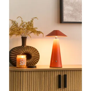 Stojací lampa Stolní lampa červená LED bezdrátová železo vnitřní venkovní ve tvaru houby moderní minimalistická Beliani