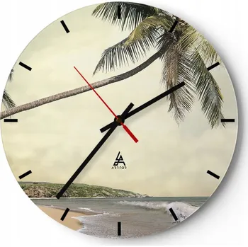 Hodiny Velké nástěnné hodiny 40x40 Krajina Skleněné hodiny Kulatý Tiché