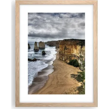 Obraz Obraz plakát v rámu světlý dub do obývacího pokoje 30x40 pláž foto plakáty na zeď