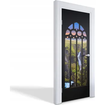 Obraz Fólie ochranná na dveře s ozdobným potiskem Gotické okno přírody 75x205 cm
