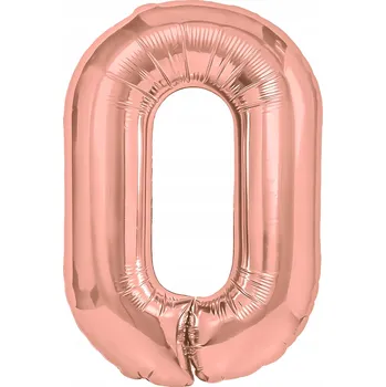 Balónek Balón číslice 0 fóliový růžové zlato narozeniny 40cm