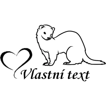 Nášivka Nažehlovací motiv fretka Vzor: 1, Potisk: černá, Motiv: srdce