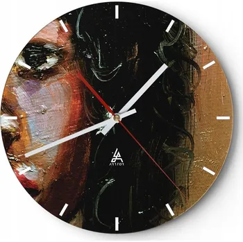 Hodiny Nástěnné hodiny do kuchyně 30x30 Žena Skleněné hodiny do obýváku Loft Tiché