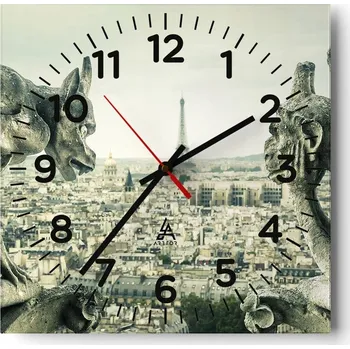 Hodiny Kuchyňské nástěnné hodiny 30x30 Město Skleněné hodiny do obýváku Moderní Tiché