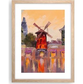 Obraz Obraz plakát v rámu světlý dub do obýváku 30x40 Paříž foto plakáty na zeď